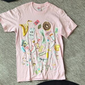 Supreme Pink T-Shirt with Colorful Graphic